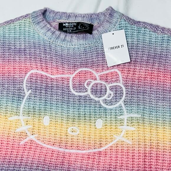 Hello Kitty x Forever 21 Knit Sweater Shorts Plus Size 0X (12/14) Multicolor New - Picture 7 of 11